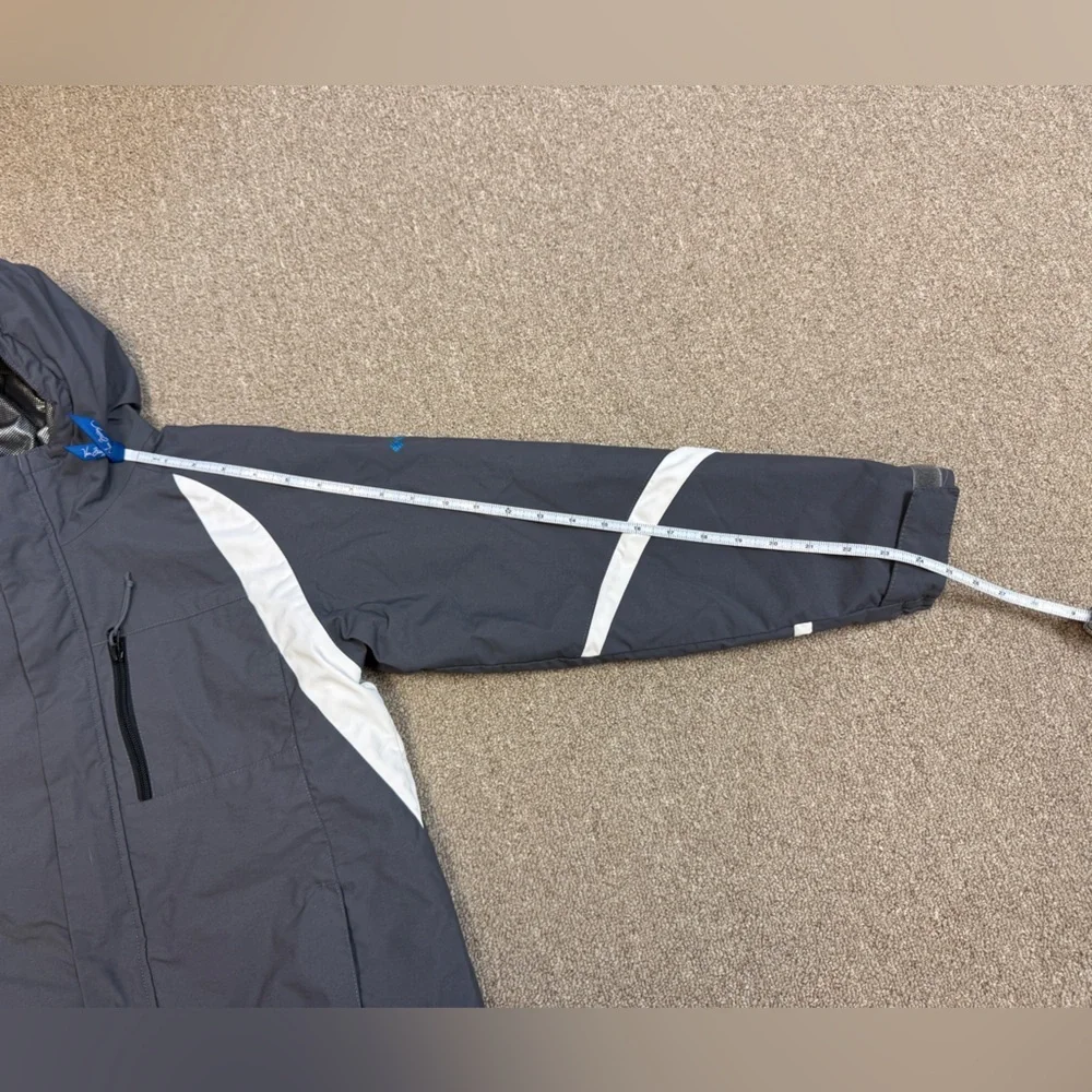 Columbia: Kids Omni Heat Gray / Ivory Insulated Hooded Winter Jacket, Size 10/12